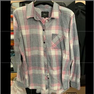 RAILS Flannel l/s all heathered gray/blue & pink.